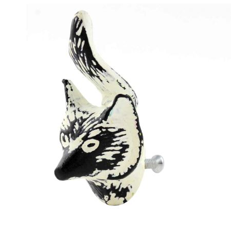 Cream Fox Face Distressed Iron Cabinet Knobs